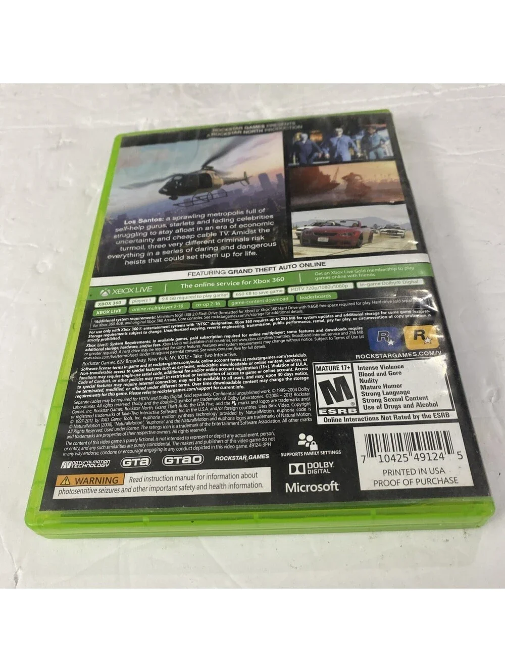 Grand Theft Auto V5 Five Xbox 360 Video Game